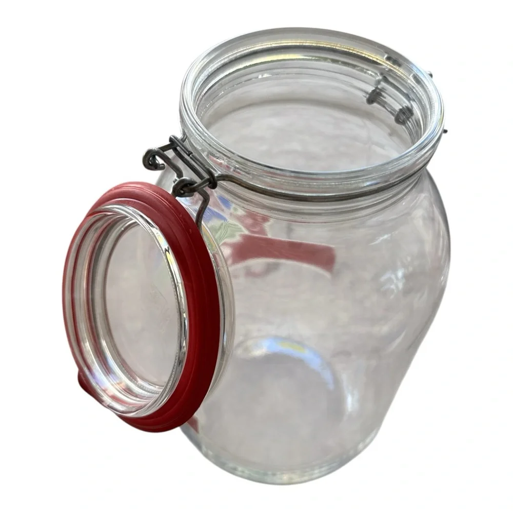 Vintage Sunkist California‎ Pistachios 3L Glass Jar Hinged Lid Storage Canister